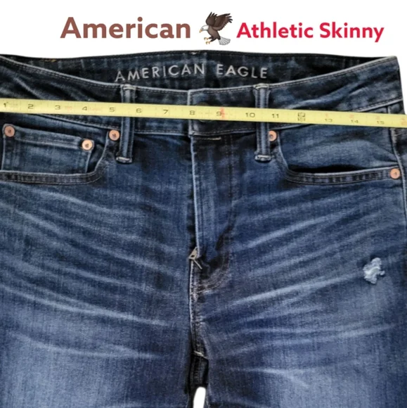 31x32 Airflex American Eagle Athletic Skinny Blue Jean Denim Men 31 x 32 31W 32L - Picture 8 of 11